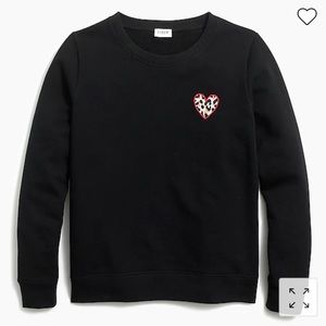 J Crew Factory: Leopard Heart Graphic Sweatshirt